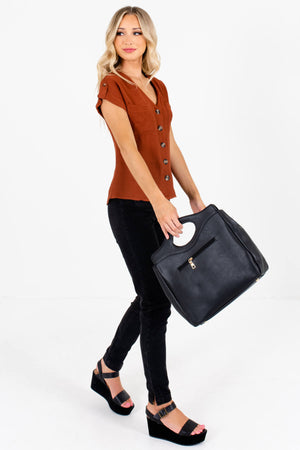 Rust Orange Cute and Comfortable Boutique Tops for Women