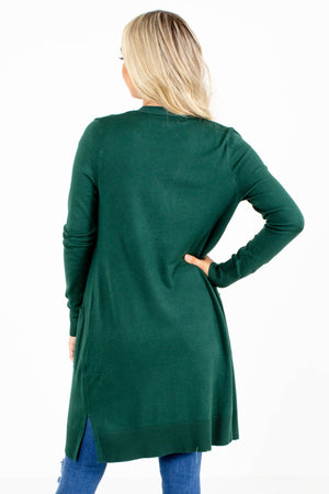 Long Cardigan for Women in Hunter Green