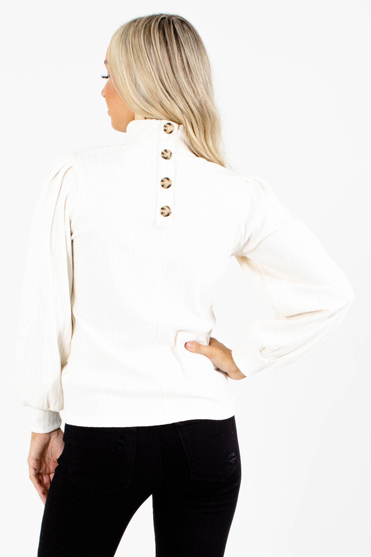 Women's White Business Casual Boutique Tops