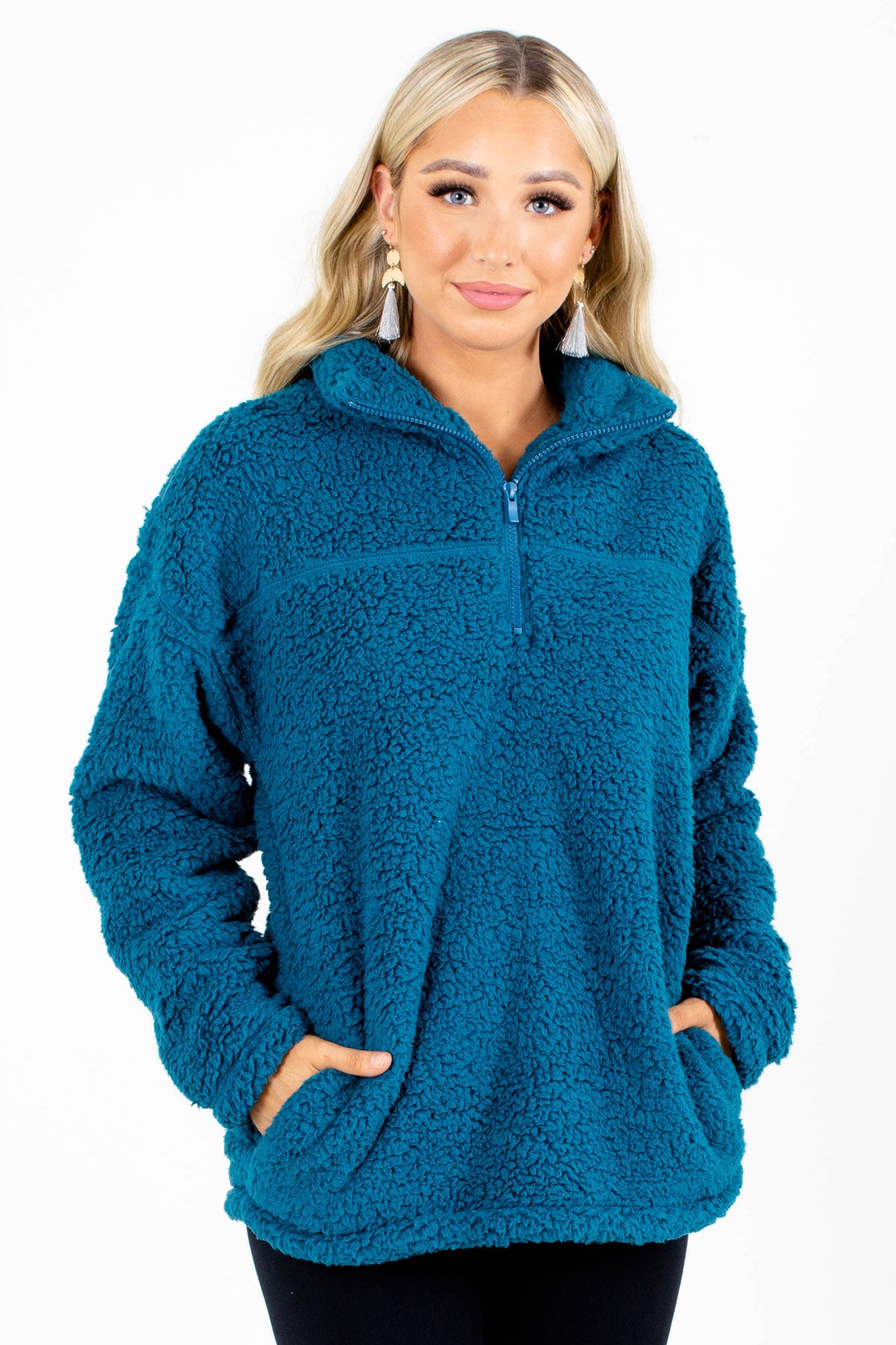Teal Blue High-Quality Boutique Sherpas for Wome