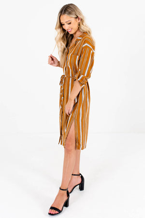 Tawny Orange Knee-Length Boutique Dresses for Women