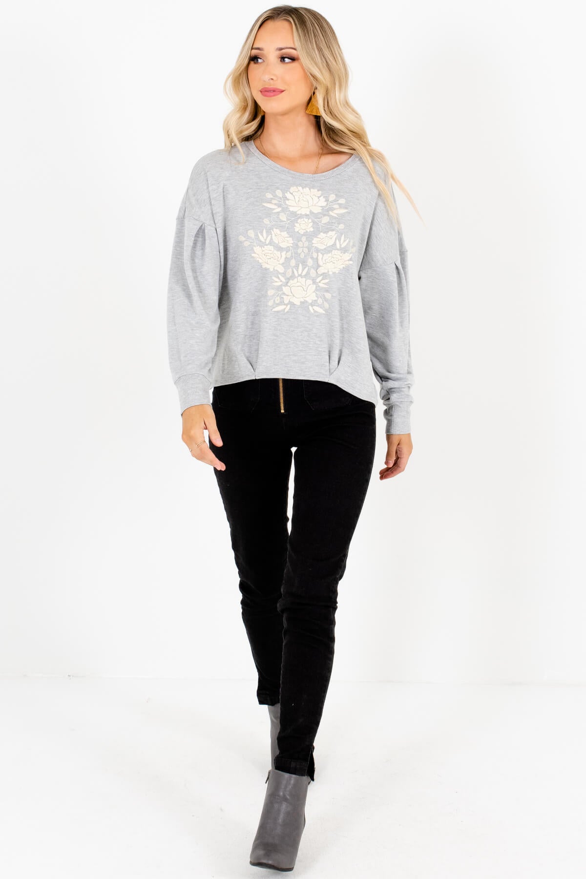 Heather Gray Cute and Comfortable Boutique Pullovers for Women