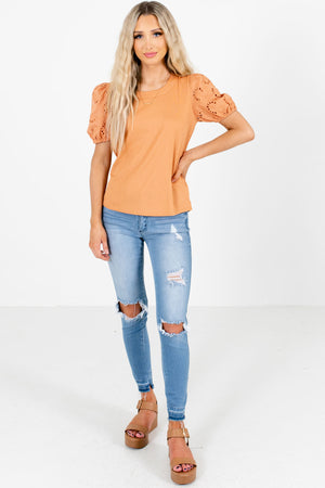 Orange Business Casual Boutique Tops for Women