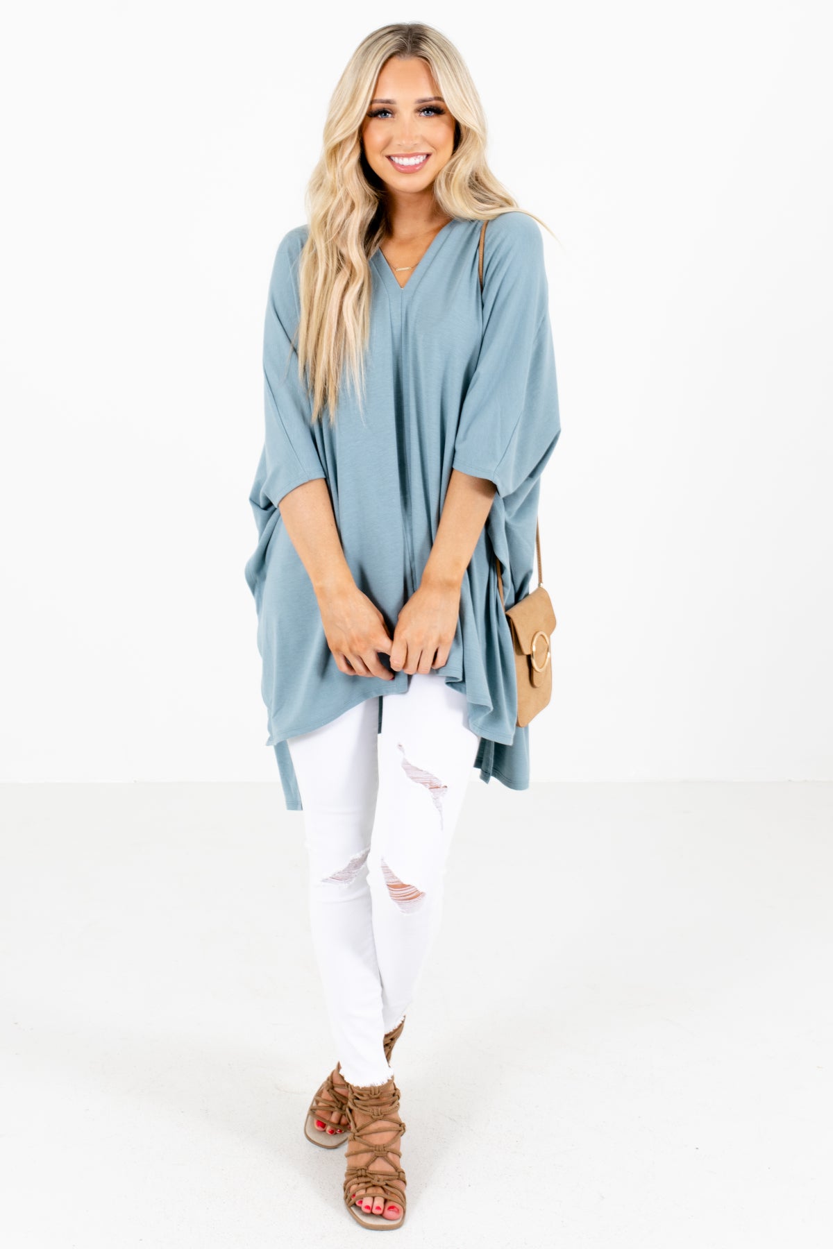 Blue Oversized Poncho for Women