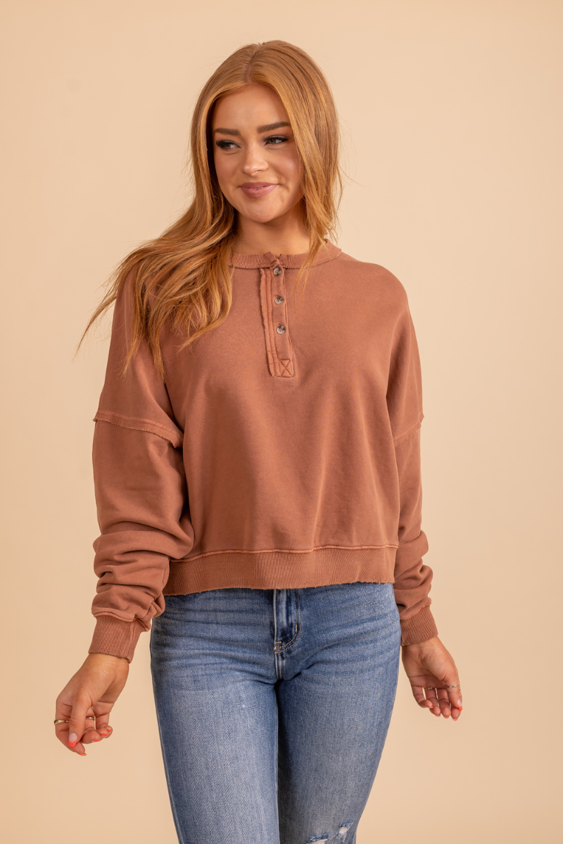Ae ahhmazingly soft henley sweatshirt sales