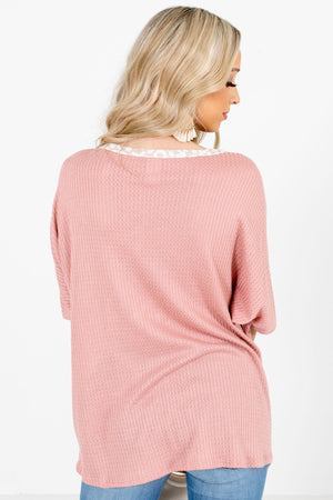 Women's Pink Leopard Print Patterned Boutique Top