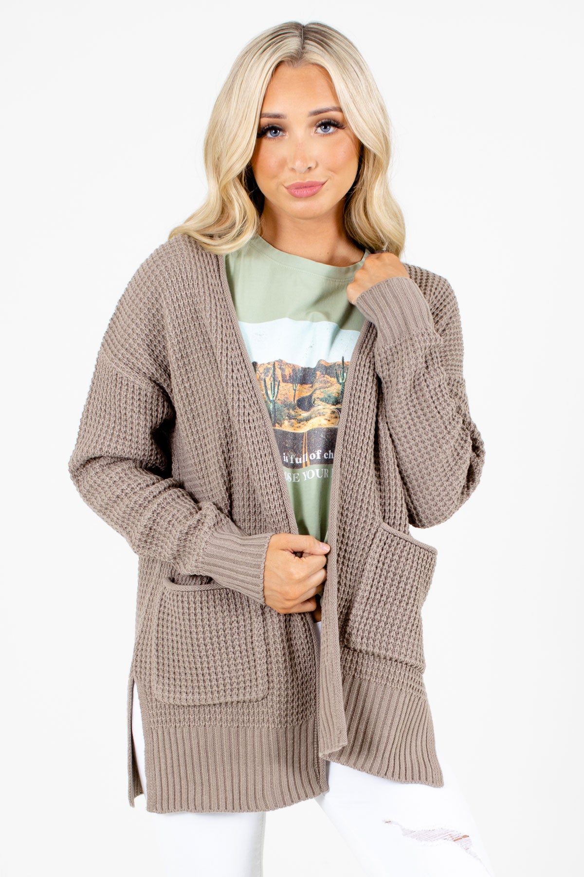 Cable Knit Maxi Cardigan in Grey - Blush Boutique