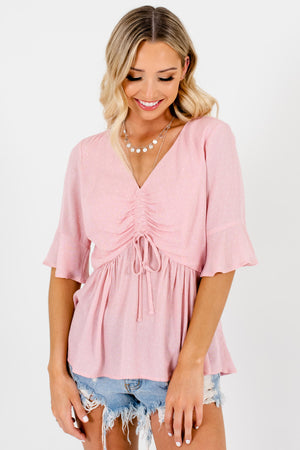 Pink White Polka Dot Tops Affordable Online Womens Boutique