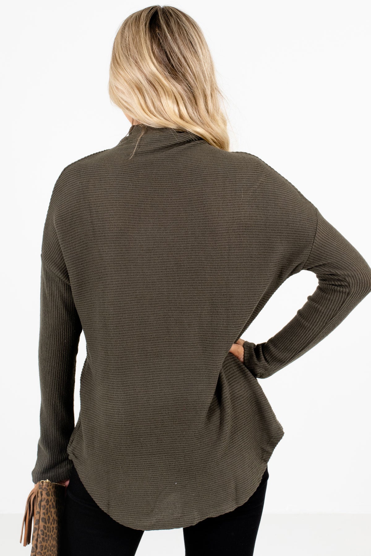 Women’s Olive Green Long Sleeve Boutique Sweater