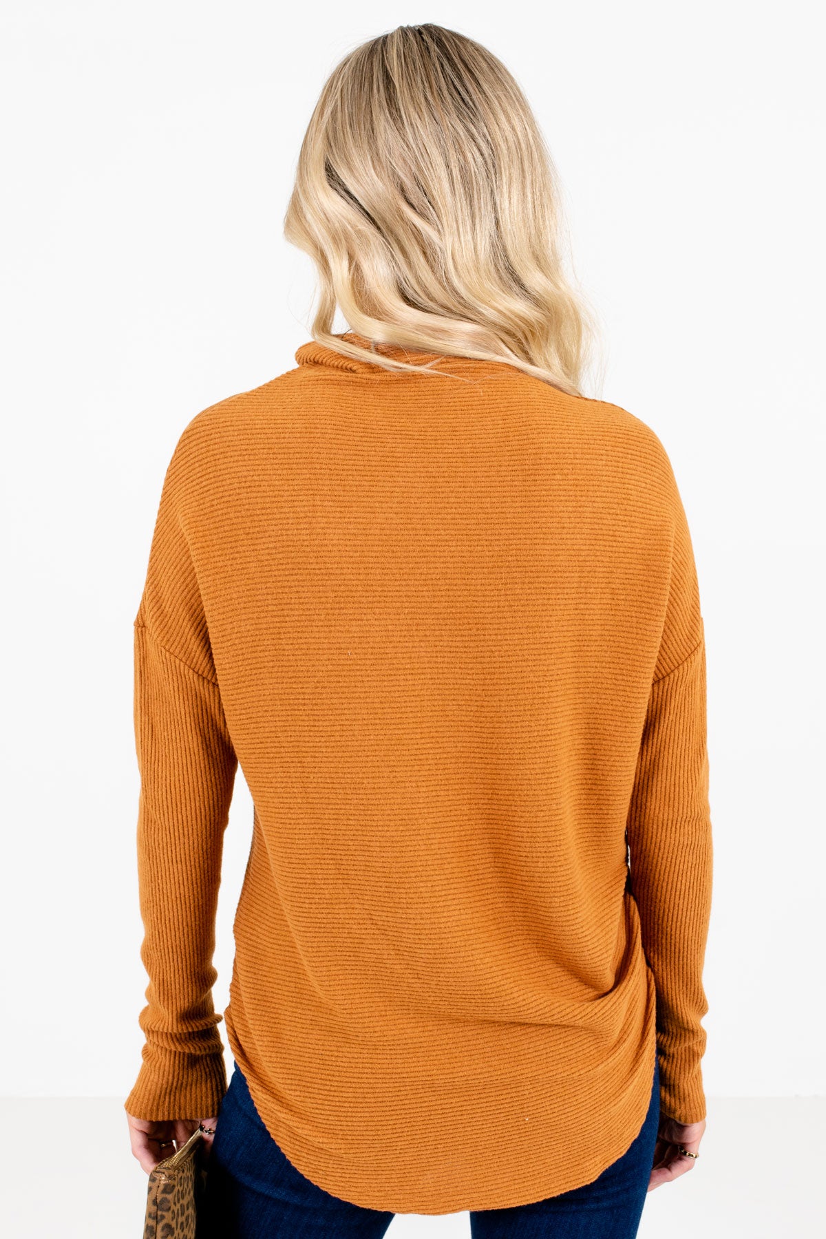 Women’s Tawny Orange Long Sleeve Boutique Sweater