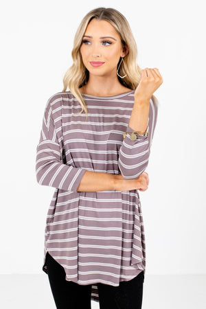Women’s Mocha Brown High-Low Hem Boutique Tops