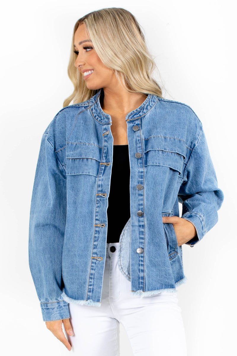 Just Another Day Denim Jacket - Blue