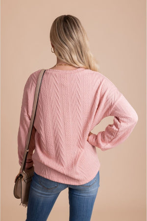 women's boutique textured pullover sweater