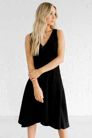 Black Knee-Length Boutique Dresses for Women