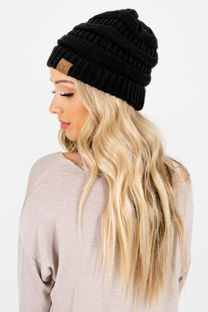 Women’s Black Warm and Cozy Boutique Beanies