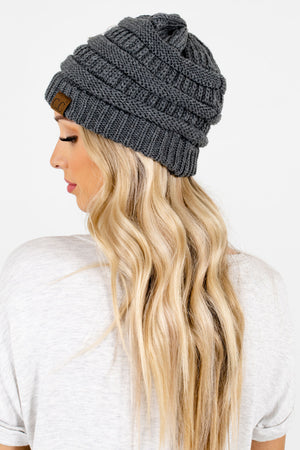 Women’s Charcoal Gray Warm and Cozy Boutique Beanies