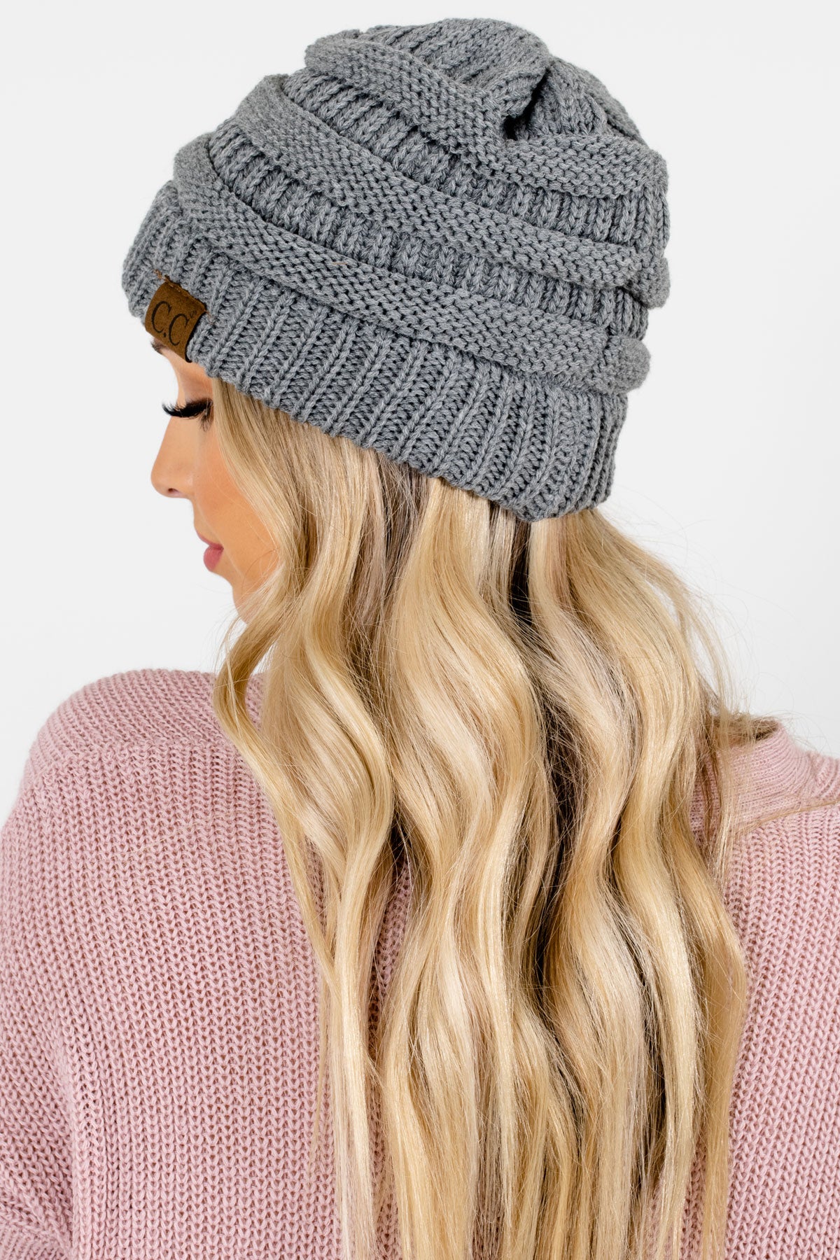 Women’s Gray Warm and Cozy Boutique Beanies
