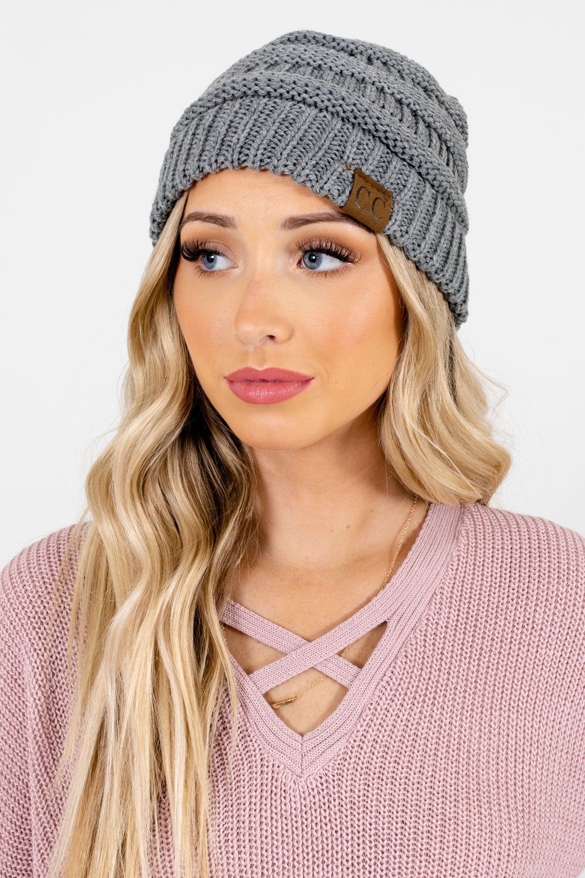 Gray Cute and Comfortable Boutique Beanies for Women