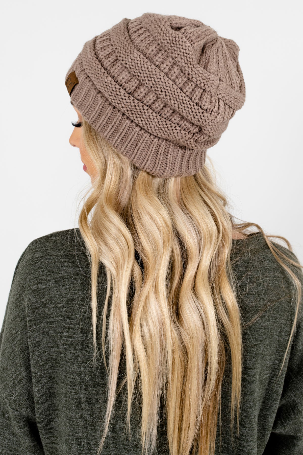 Women’s Taupe Brown Warm and Cozy Boutique Beanies