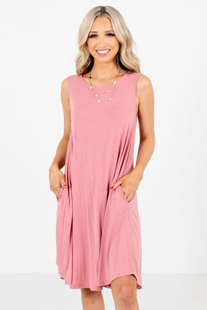 Pink Tank Style Boutique Knee-Length Dresses for Women