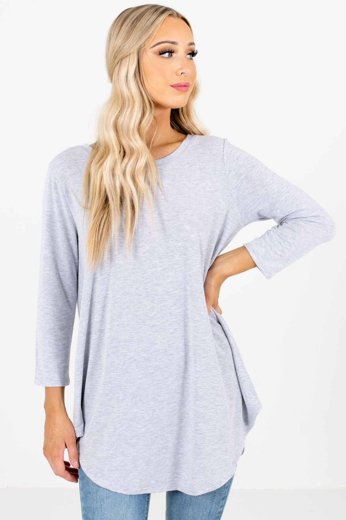 Women’s Heather Gray Fall and Winter Boutique Clothing