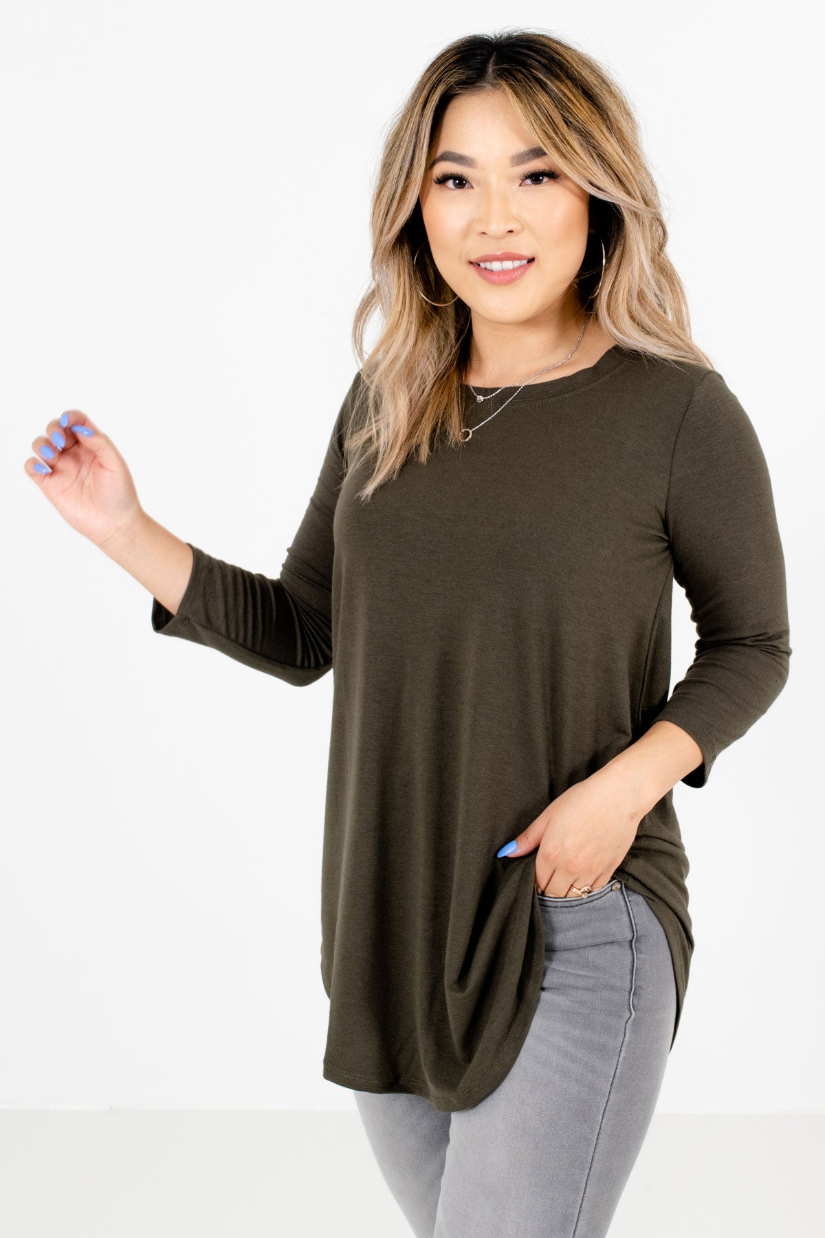 Women’s Olive Green Basics Boutique Top