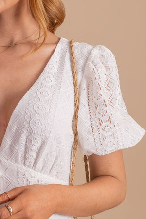 Women's boutique dress with lace detailing