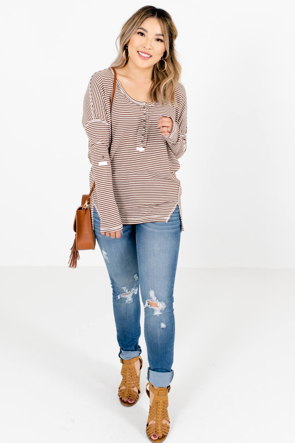 Brown Cute and Comfortable Boutique Tops for Women