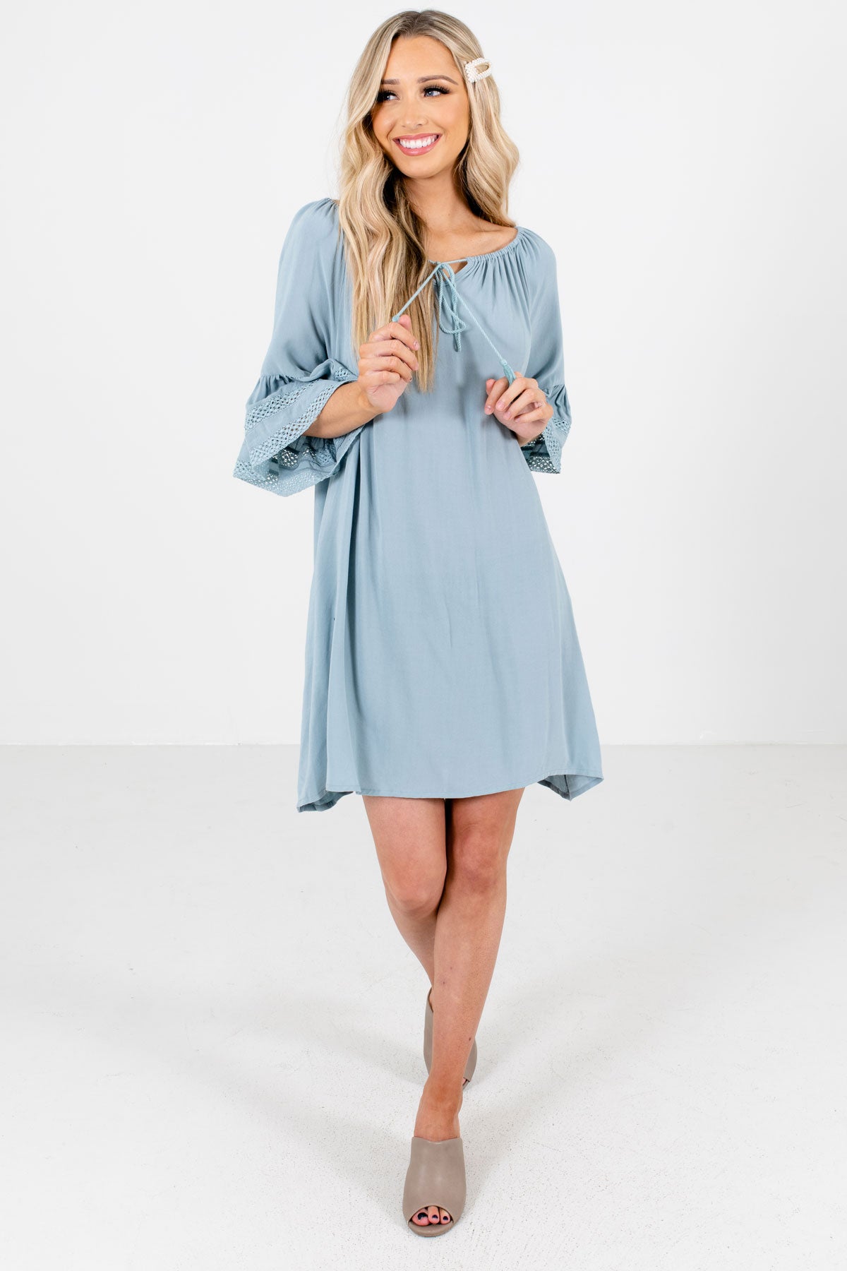 Women's Blue Spring and Summertime Boutique Mini Dress