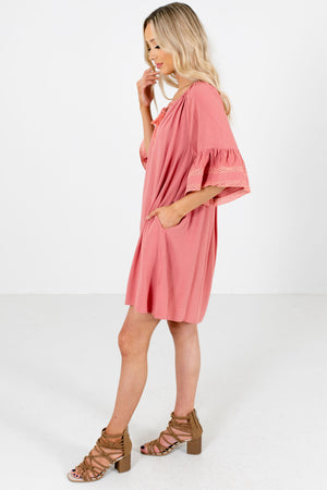 Women's Pink Lightweight High-Quality Boutique Mini Dress
