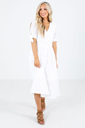 Women's White Spring and Summertime Boutique Clothing