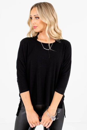 Women's Black Relaxed Fit Boutique Tops