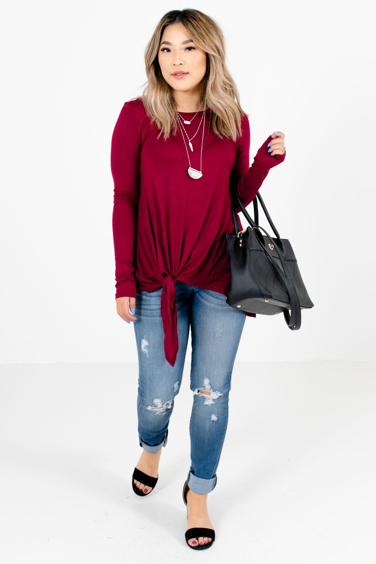 Women's Burgundy Fall and Winter Boutique Clothing