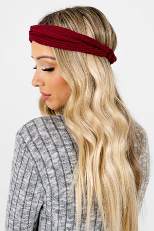 Women’s Burgundy Infinity Knot Detailed Boutique Headband