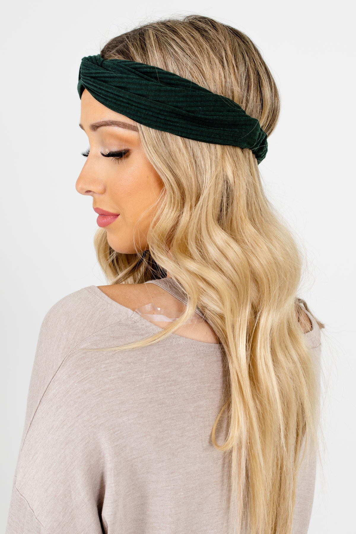 Women’s Green Infinity Knot Detailed Boutique Headband