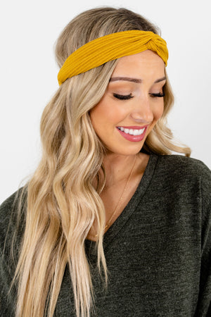 Mustard Yellow Back Elastic Boutique Headbands for Women