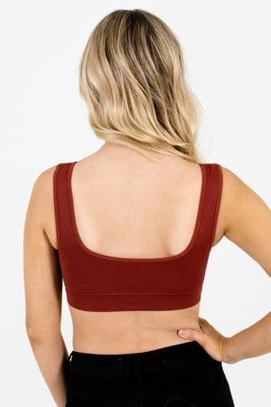 Women's Brick Red Padded Boutique Bralettes