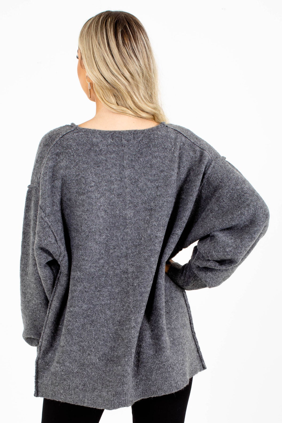 Women's Gray High-Quality Boutique Cardigan