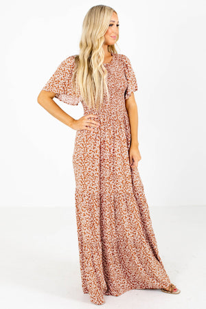 Leave Them Speechless Rust Floral Maxi Dress