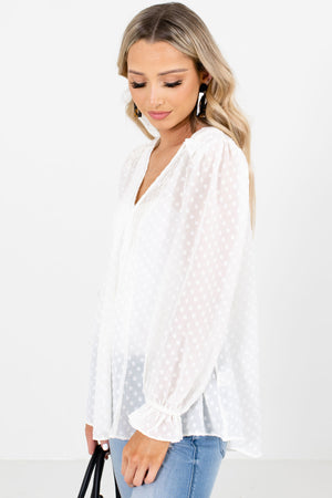 Women's White Business Casual Boutique Blouses