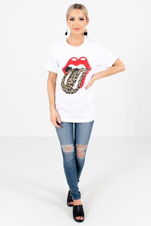 Women's White Casual Everyday Boutique Graphic T-Shirts