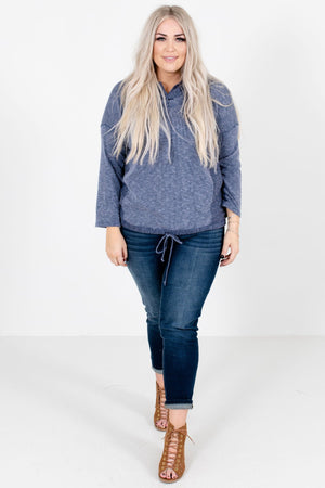 Blue Cute and Comfortable Boutique Hoodies for Women