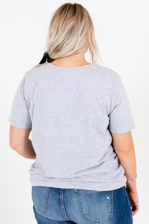 Women's Heather Gray Soft and Stretchy Plus Size Boutique Graphic Tees