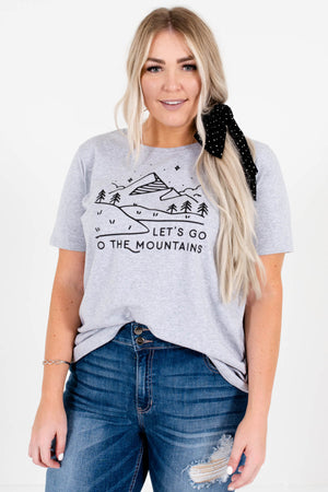 Heather Gray Cute and Comfortable Boutique Graphic T Shirts for Women
