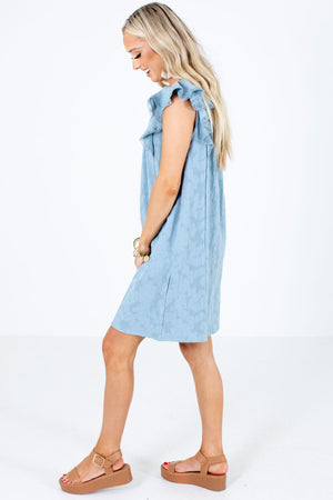 Women's Blue Casual Everyday Boutique Mini Dress