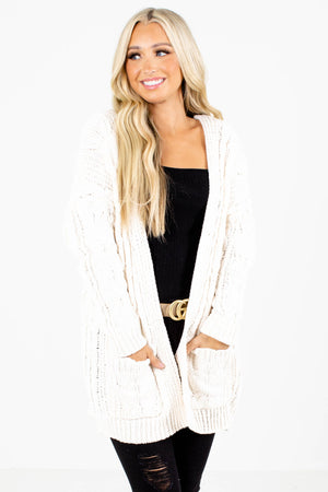 Women's Cream Layering Boutique Cardigan
