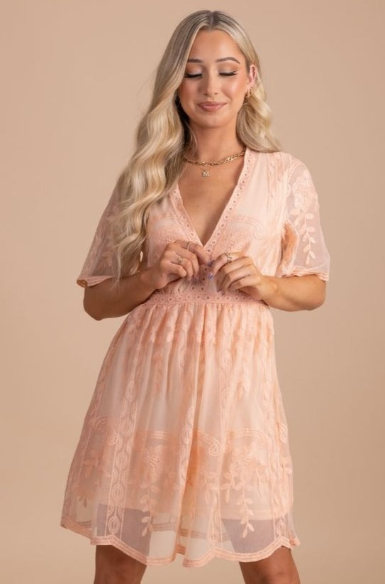 Blush Lace Dress for Women