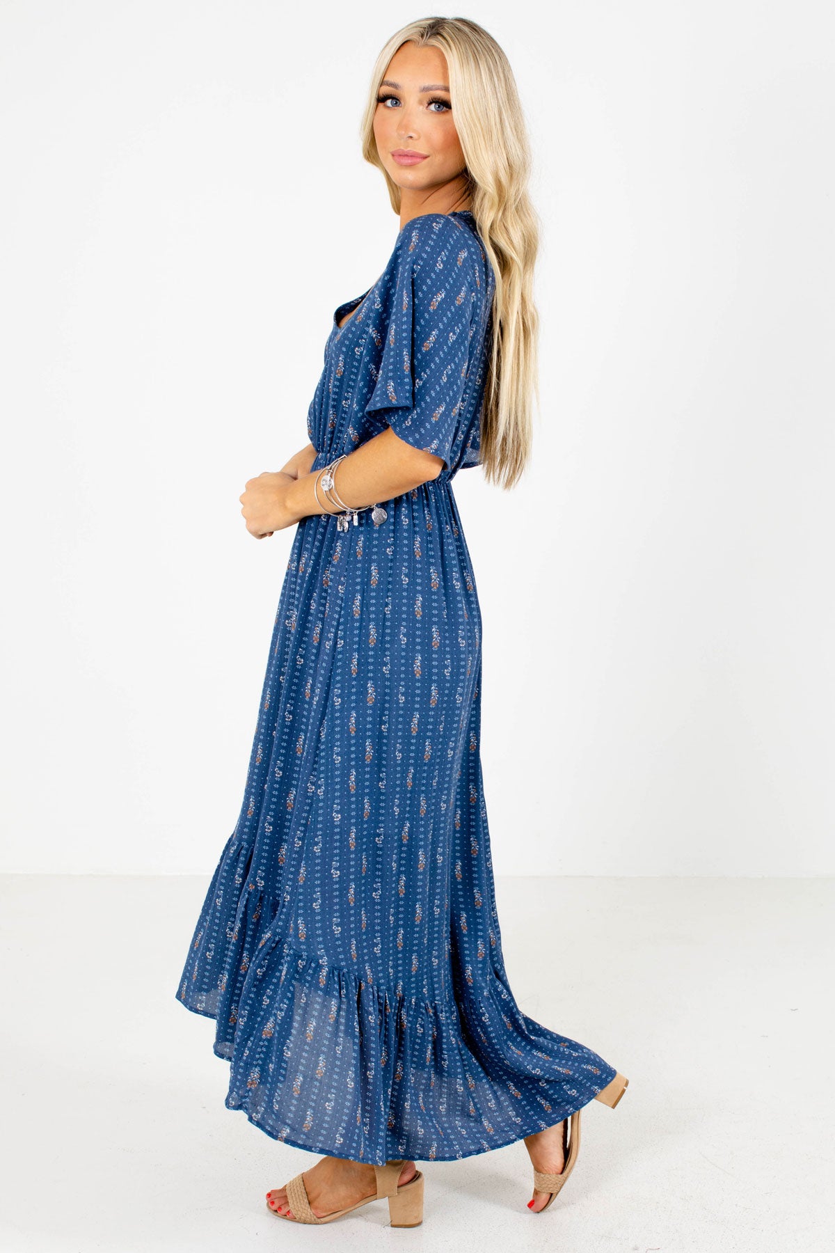 Lights Down Low Patterned Midi Dress | Boutique Dress - Bella Ella Boutique