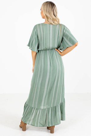 Maxi Dress in Green with Stripes