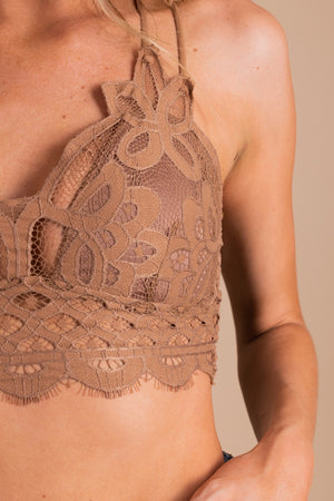 Brown Bralette with Removable Cups